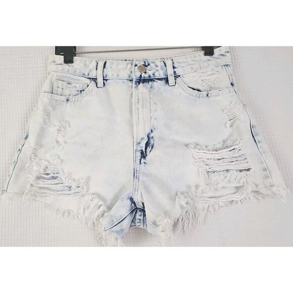 Vervet Los Angeles ~Woman Size M~ Acif Wash Distressed Cutoff Denim Jean Shorts. - Picture 7 of 12
